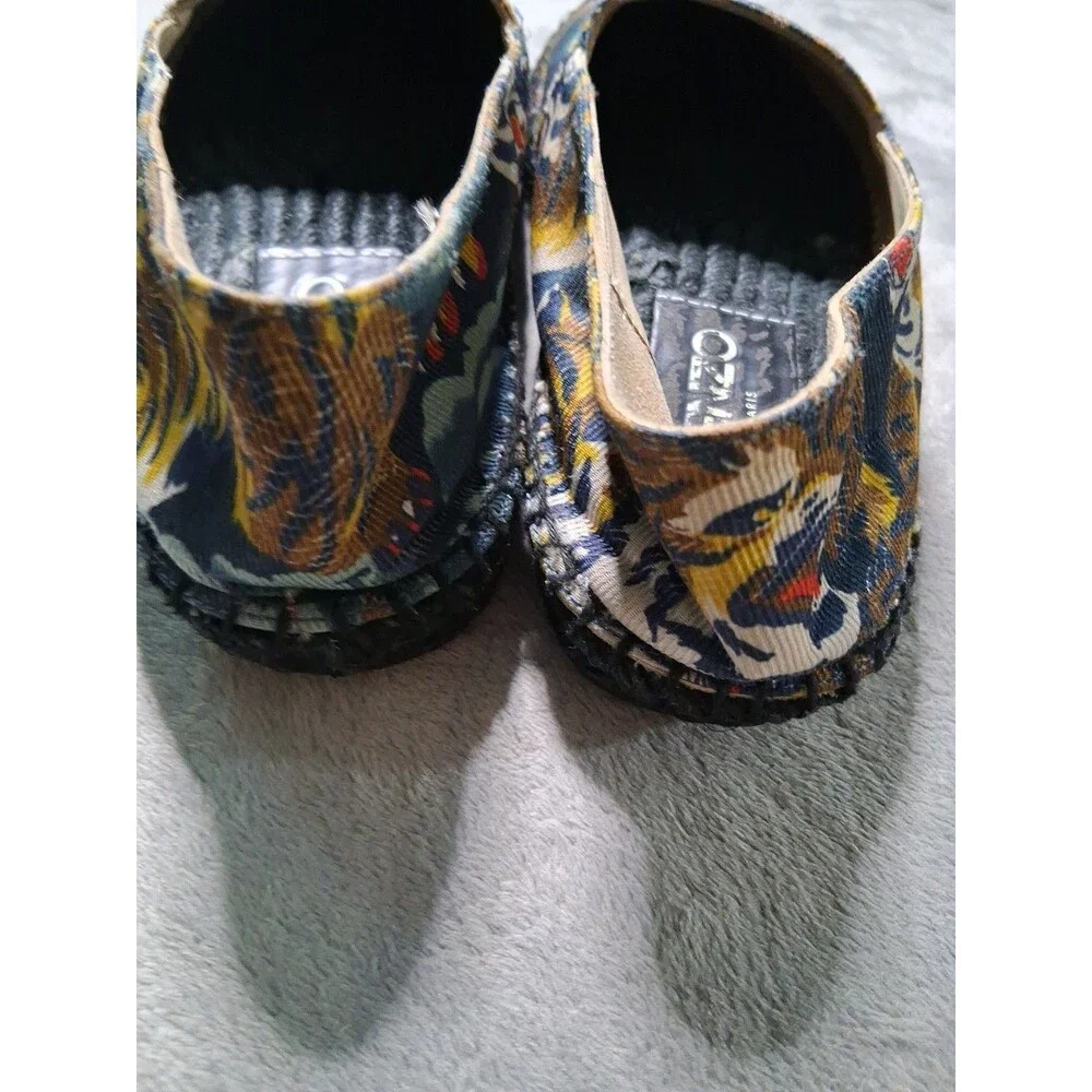 Kenzo Tiger Blue Espadrilles Womens Size 36 Slip On Canvas Shoes Logo